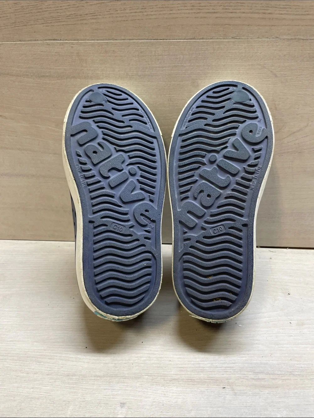 Native Kids Slip-On Water Shoes in Navy with White Toe #1186